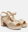 Prada Metallic Leather Platform Sandals In Gold