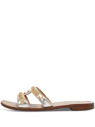 Pre-owned Prada Metallic-leather Sandals