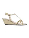Prada Metallic Leather Sandals In Gold