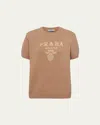 Prada Logo-intarsia Cashmere-blend Jumper In F0773 Cammello Oro