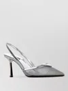 Prada Mesh-panelled Slingback Pumps In Gray