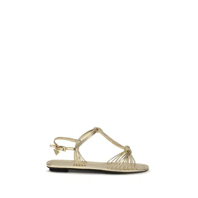 Prada Metallic Nappa Leather Sandal In Pattern
