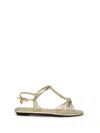 Prada Metallic Nappa Leather Sandal In Gold