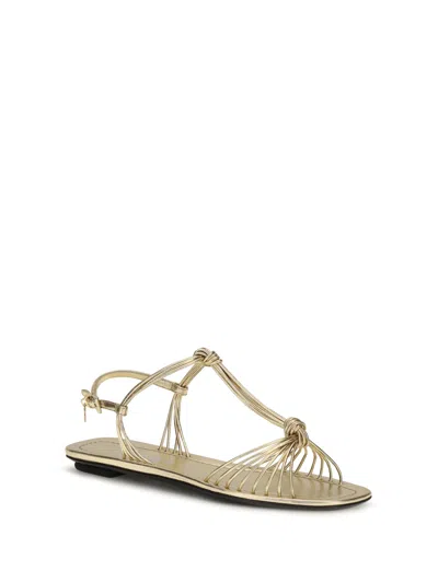 PRADA PRADA METALLIC NAPPA LEATHER SANDALS