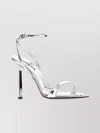 Prada Metallic Leather High-heeled Sandals In Silver