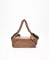 Prada Metallic Ruffle Trim Flap Bag