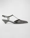 PRADA METALLIC T-STRAP BALLERINA PUMPS