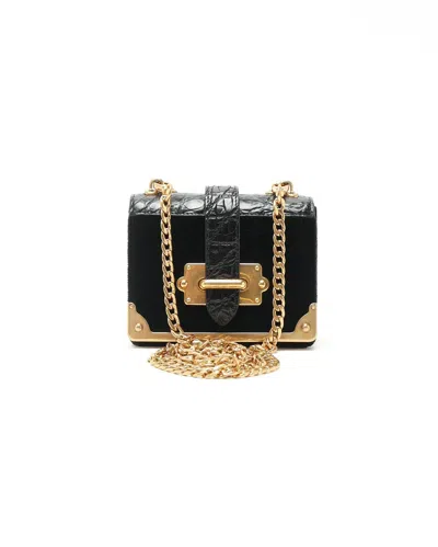 Prada Micro Cahier Bag In Black