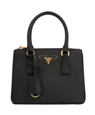 Prada Galleria Saffiano Leather Micro Bag In Black