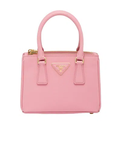 Prada Galleria Saffiano Leather Micro Bag In Pink