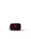 Prada Micro-pouch Aus Re-nylon In Burgundy