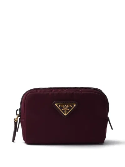 Prada Micro Re-nylon Pouch In Red