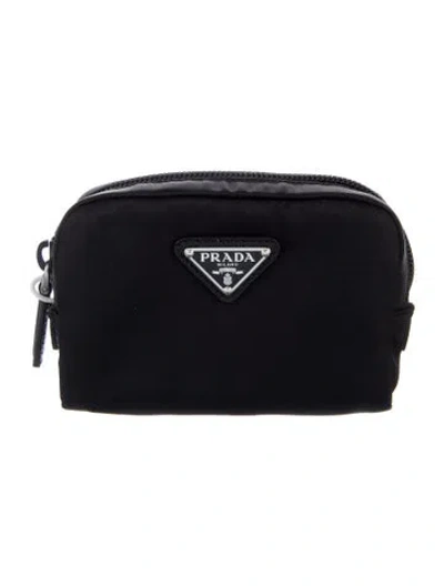 Pre-owned Prada Micro Re-nylon Pouch W/tags In Black