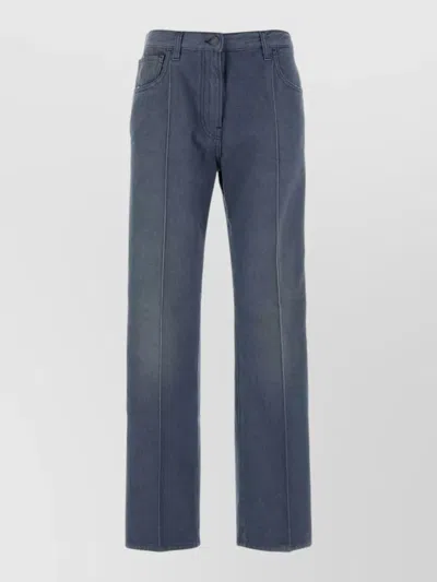 Prada Mid Rise Denim Jeans Back Pockets In Blue