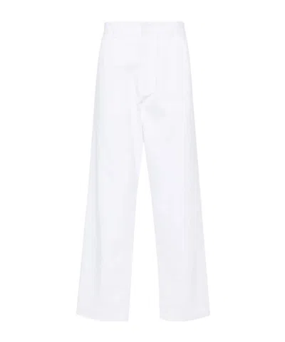Prada Mid-rise Loose-fit Trousers In White