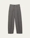 Prada Cotton-wool Prince Of Wales Tailored Trousers In Gray