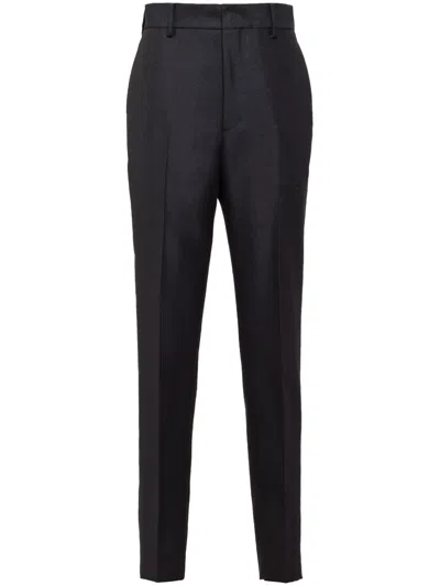 Prada Pleat-detail Tailored Trousers In Schwarz