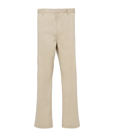 Prada Mid-rise Tapered Trousers In Brown