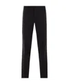 Prada Mid-rise Triangle-logo Tailored Trousers In Black