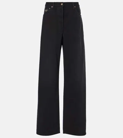 Prada Mid-rise Wide-leg Jeans In Black