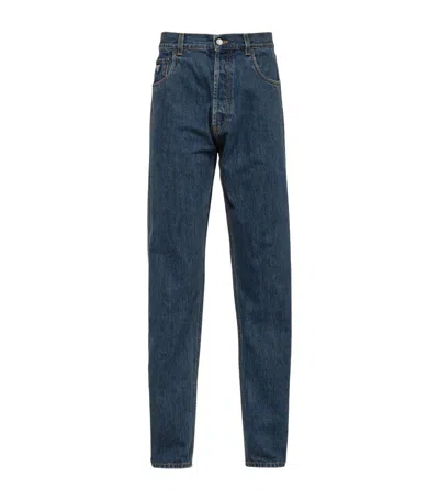 Prada Tief Sitzende Straight-leg-jeans In Blue