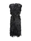 Prada Black Ribbon-detail Midi Dress In Black
