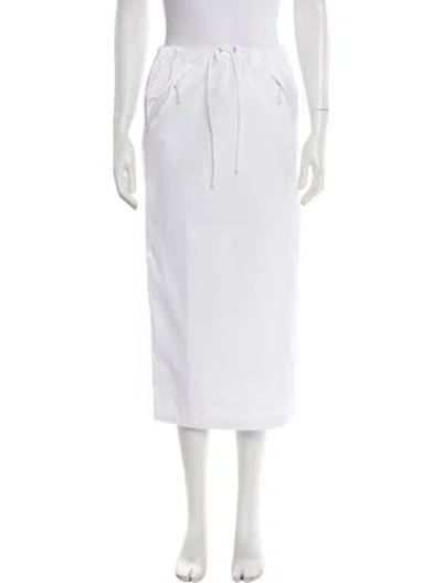 Pre-owned Prada Midi Length Skirt In White