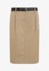 Prada Brown Rope Cotton Skirt In Beige