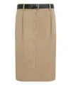 Prada Brown Rope Cotton Skirt In Beige