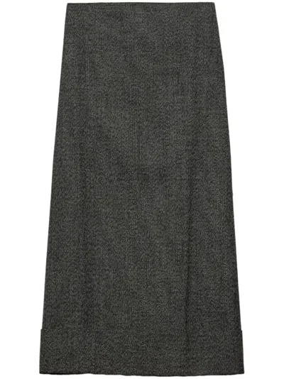 Prada A-line Maxi Skirt In Black