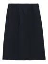 Prada Knee-length Skirt With Multiple Slits And Loops In Blue