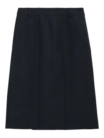 Prada Midi Skirt In Blue