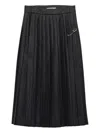 Prada Pleated Midi Skirt In Gray