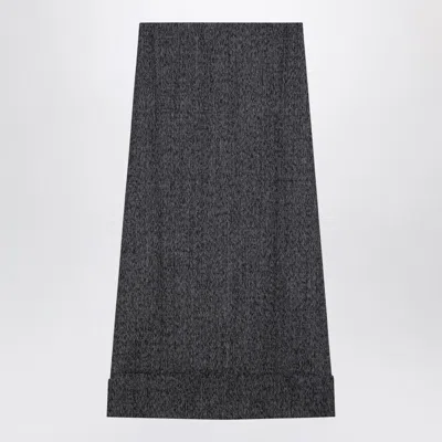 Prada Midi Skirt In Mouliné In Blue