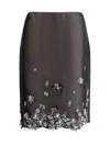 Prada Embellished Wool-blend Midi Skirt In Grigio