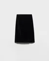 Prada Velvet Midi-skirt In Black