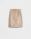 Prada Drawstring Pencil Midi Skirt In Brown