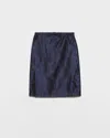 Prada Drawstring Midi Pencil Skirt In Blue
