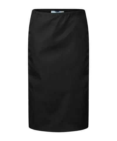 Prada Midlength Wrapstyle Skirt In Black