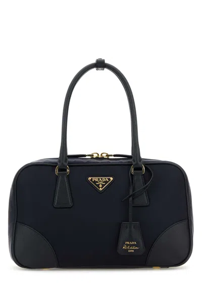 Prada Midnight Blue Canvas Medium Re-edition 1978 Handbag