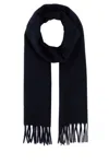 Prada Fringed Hem Twilight Scarf In Dark Blue