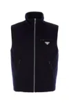 Prada Midnight Blue Cashmere Sleeveless Down Jacket