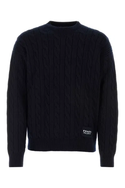 Prada Midnight Blue Cashmere Sweater In Navy