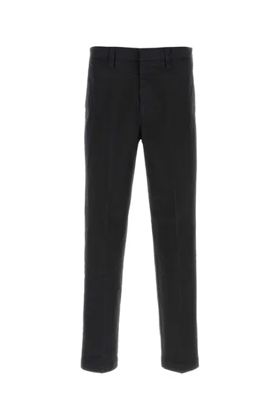 Prada Midnight Blue Cotton Pants For Men In Black