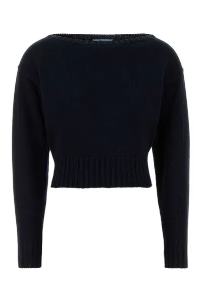 Prada Midnight Blue Cotton Sweater