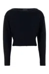 Prada Midnight Blue Cotton Sweater In Black