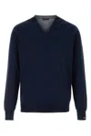 Prada Blue V Neck Sweaters In Blue