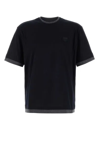 PRADA MIDNIGHT BLUE COTTON T-SHIRT