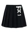 Prada Navy Pleated Drill Mini Skirt