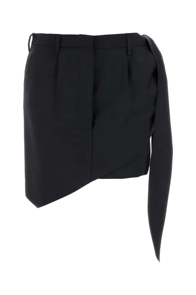 Prada Midnight Blue Mohair Blend Mini Skirt